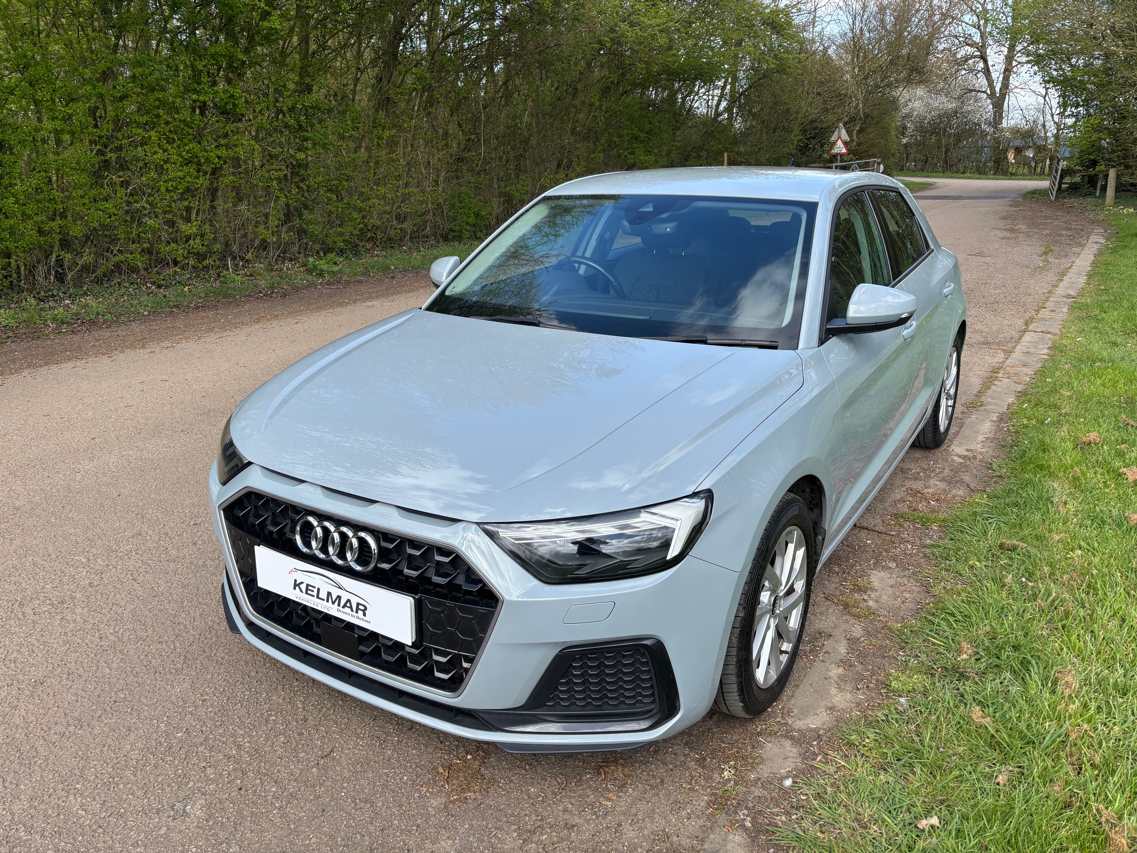 Light blue Audi displayed by Kelmar Vehicles